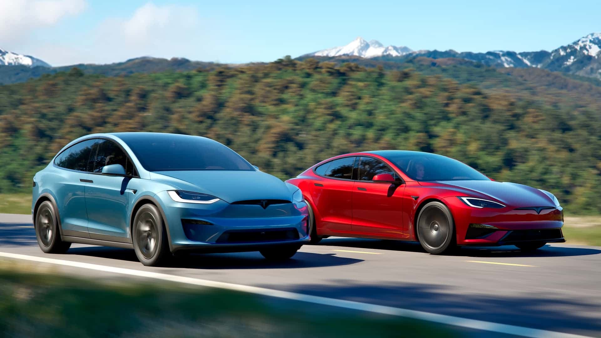 Tesla Model X (vorne) und Model S Tesla Model X (vorne) und Model S