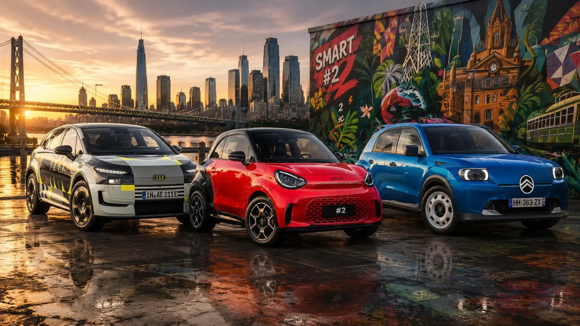 Smart #2, Citroen 2CV, Audi A2 e-tron Smart #2, Citroen 2CV, Audi A2 e-tron