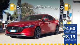 Verbrauchstest Mazda 3 e-Skyactiv X M Hybrid Verbrauchstest Mazda 3 e-Skyactiv X M Hybrid