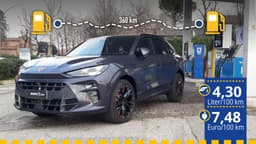 Der getestete Cupra Terramar an der Tankstelle Der getestete Cupra Terramar an der Tankstelle