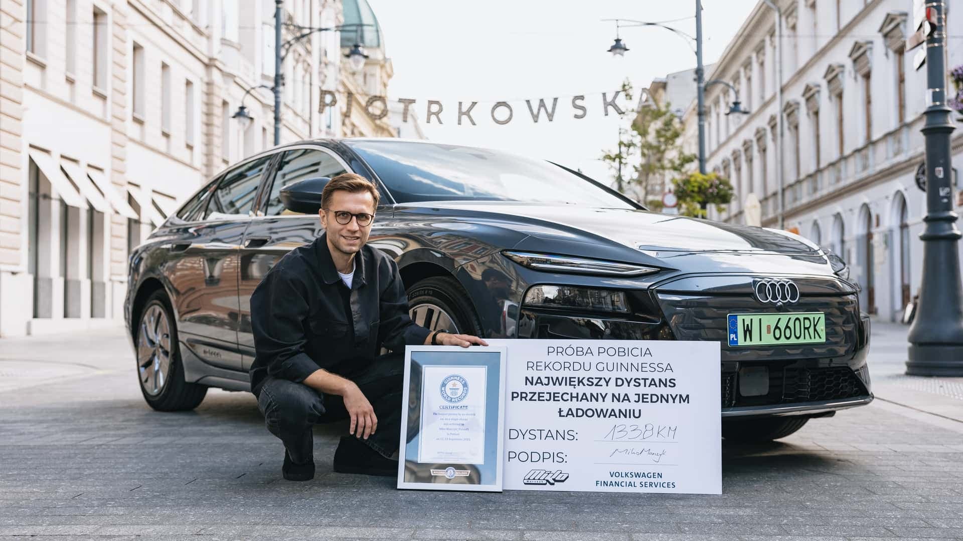 Miko Marczyk sets Guinness EV range record in the Audi A6 Sportback E-tron Miko Marczyk sets Guinness EV range record in the Audi A6 Sportback E-tron