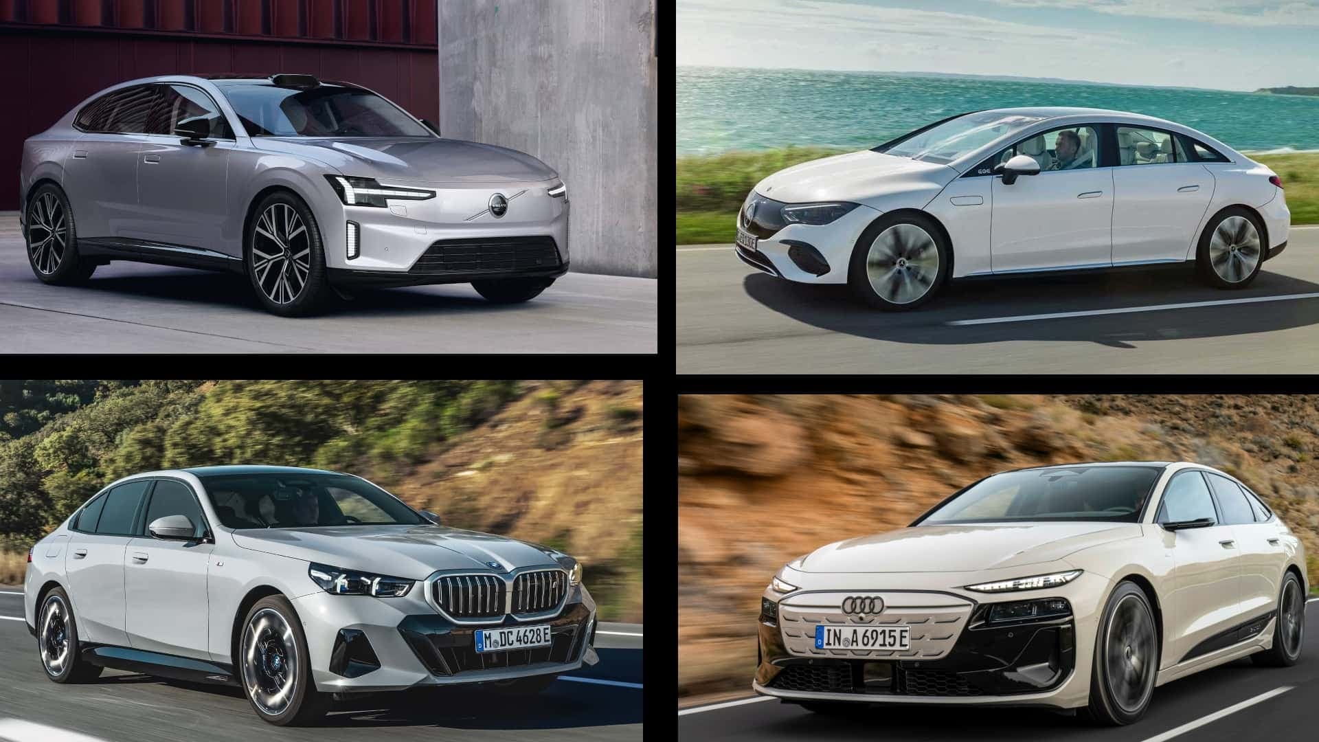 Volvo ES90 im Konkurrenzvergleich (Collage mit Audi A6 e-tron, BMW i5 und Mercedes EQE) Volvo ES90 im Konkurrenzvergleich (Collage mit Audi A6 e-tron, BMW i5 und Mercedes EQE)