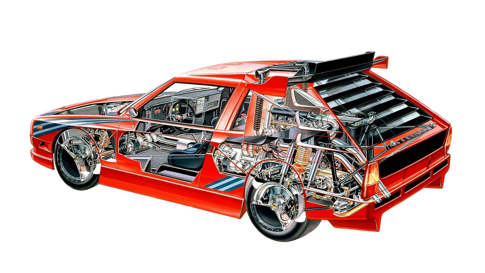 Lancia ECV prototipo 1986, la meccanica Lancia ECV prototipo 1986, la meccanica