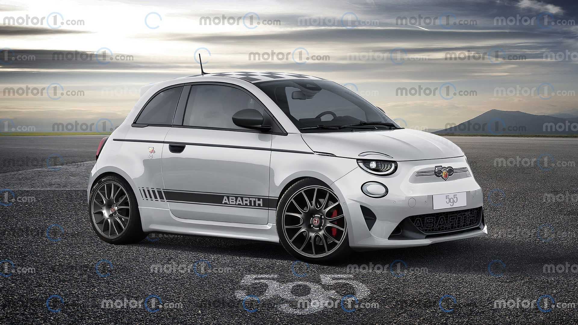 Abarth 595 elettrica, il rendering Abarth 595 elettrica, il rendering