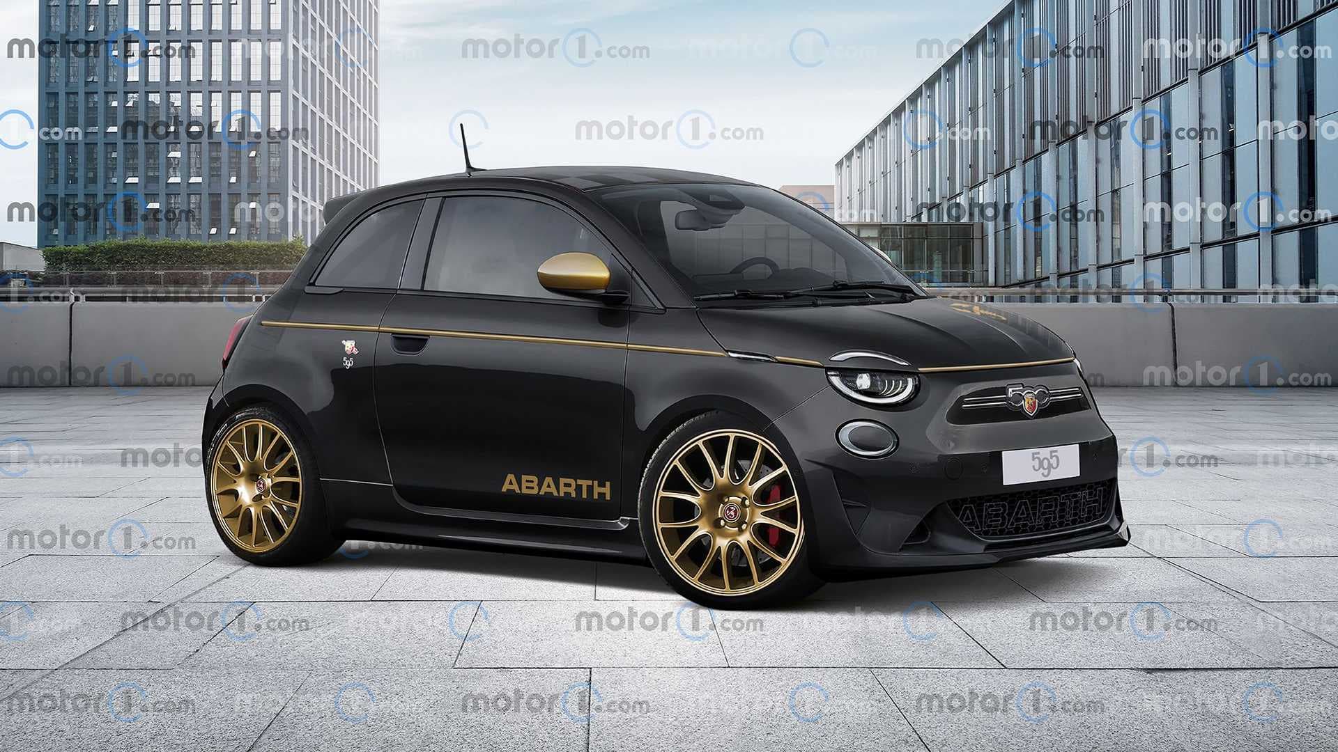 Abarth 595 elettrica, il rendering Abarth 595 elettrica, il rendering