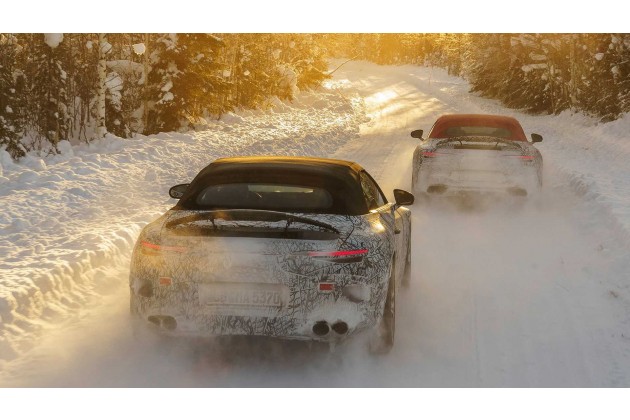 Mercedes AMG SL auf abschließender Wintererprobung